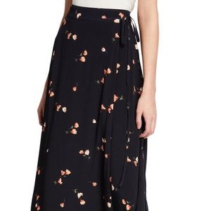 Thea floral wrap midi skirt